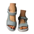 thumbnail image 3 of MKLEKYY Sandalias de Mujer Sandalias de Plataforma de Cuero Con Punta Abierta de Moda de Verano para Mujer Zapatos Cómodos Sin Cordones, 3 of 5