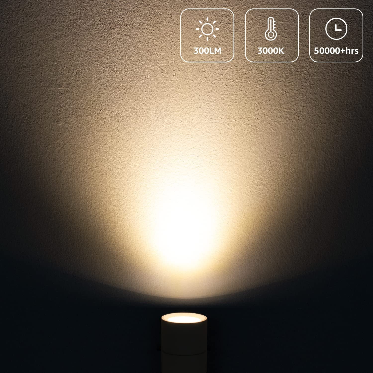 SUNVIE 2 Pack LED Uplights for Indoor Use, Warm White Floor Spotlight Lamp, 120V Accent Lighting, 5.9ft Cord with Foot Switch