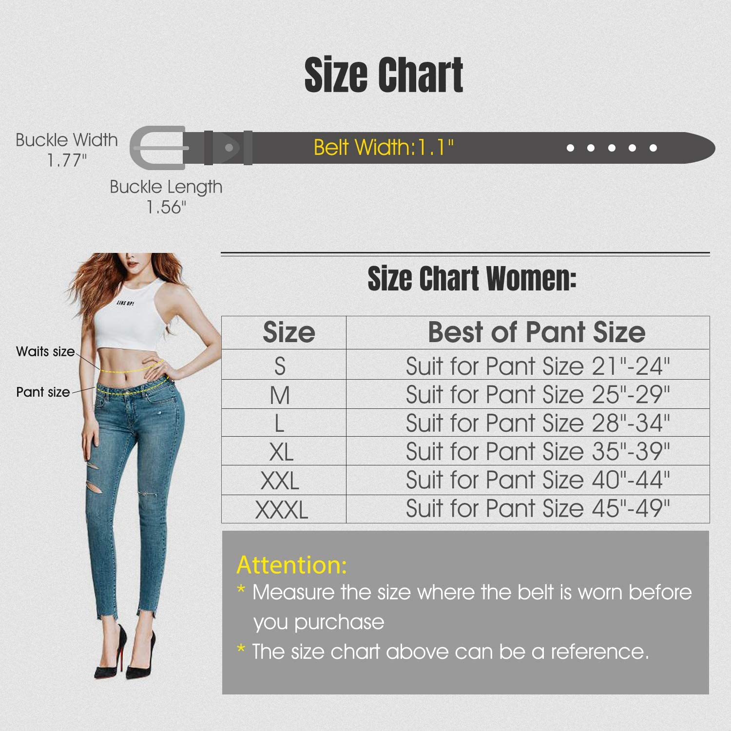 Women Leather Belt for Jeans Pants Plus 