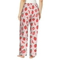 thumbnail image 3 of Naloa Strawberry Print Women’s Ultra-Soft Comfy Pajama Lounge Pants with Pockets & Drawstring, 3 of 8