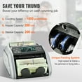 thumbnail image 4 of VEVOR Money Counter Machine, Bill Counter with UV, MG, IR and DD Counterfeit Detection, USD & EUR Cash Counting Machine with Large LCD & External Display for Small Business, 4 of 9