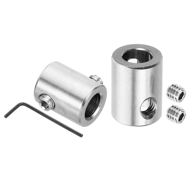 Unique Bargains 9mm Hole Wire Rope Clips Set, 2 Pcs Brass Double Holes Cable Clamps with M6 Hexagon Screws Spanner, Silver