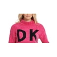 thumbnail image 2 of DKNY Women's Graphic Mock Neck Sweater Pink Size XL, 2 of 3