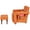 Orange, variant on YYAo Recliners Home Theater Seating, Reclining Sofa Chair,Modern Berber Fleece Single Sofa Chair with Ottoman and Waist Pillow-Orange