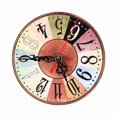 thumbnail image 4 of Vintage Round MDF Clock - -use Tabletop/Wall Mounted Decorative Timepiece with Fashionable Patterns, Eco-friendly & Safe, Battery-Operated (1x AA Battery Not Included), Ideal for Bedroom, Living, 4 of 7