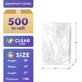 thumbnail image 2 of Roll of General Equipment Covers, Clear 21 x 13 x 30. Low Density Polyethylene Bags 21x13x30. Great for Home Equipment 1 mil Thick. Ideal for Industrial and Health Needs., 2 of 4