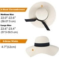 thumbnail image 4 of FURTALK Fashion Beach Hats for Women Wide Brim UPF 50 Sun Hat Foldable Roll up Floppy Straw Hats for Women - Beige - M, 4 of 9