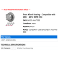 thumbnail image 2 of Front Wheel Bearing - Compatible with 2007 - 2012 BMW 335i 2008 2009 2010 2011, 2 of 2