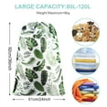 thumbnail image 4 of Fiodrimy 2 Pack XL Travel Laundry Bag, Machine Washable Dirty Clothes Organizer, Large Enough to Hold 4 Loads of Laundry, Easy Fit a Laundry Hamper or Basket(Green Leave, 24" x 36"), 4 of 5