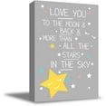 thumbnail image 1 of Awkward Styles Love You To The Moon & Back More Than All The Stars In The Sky Framed Canvas Framed Poster for Kids Nursery Room Love Quotes for Kids Cute Quotes Baby Kids Room Newborn Baby Gifts, 1 of 7