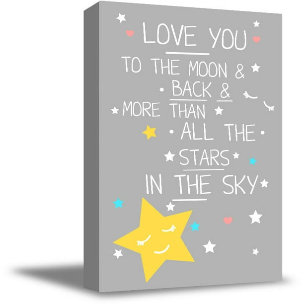 Awkward Styles Love You To The Moon Back More Than All The Stars In The Sky Framed Canvas Framed Poster For Kids Nursery Room Love Quotes For Kids Cute Quotes Baby
