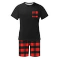 thumbnail image 5 of ZhiZhuang Mens Big & Tall Pajamas Sets Plus Size,Men Modal Plaid Pajamas Set Comfy Sleepwear Short Sleeve Pjs Set Soft 2 Piece Lounge Set Cozy Nightwear, 5 of 6