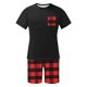 thumbnail image 5 of Mangas de Mano para Hombres Plaid Casual Home Sleepwear Manga Corta Cuello Redondo Top Y Pantalones Cortos Set, Algodón Poliéster Sala de Desgaste, 5 of 6