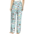 thumbnail image 4 of PISONIC Cute Panda Bear Face Printed Women's Pajama Pants, Comfy Pajama Bottoms With Pockets&Drawstring, 4 of 7