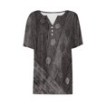 thumbnail image 5 of Fiudx Ofertas Flash Del Día Blusa de Manga Corta Estampada a La Moda para Mujer, Blusas Informales con Cuello En V, 5 of 5