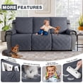 thumbnail image 4 of TAOCOCO Non-Slip Waterproof Recliner Sofa Covers, Washable Split Sofa Slipcovers for Reclining 3 Seater Couch, Recliner Sofa Cover with Side with Pockets Home Furniture Protectors,Dark Gray, 4 of 9