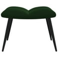 thumbnail image 5 of vidaXL Relaxing Chair with a Stool Dark Green Velvet, 5 of 7