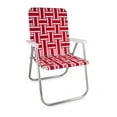 thumbnail image 1 of Lawn Chair USA - Classic Folding Aluminum Webbed Chair - Durable, Portable, and Comfortable Outdoor Chair - Ideal for Camping, Sports, and Concerts - Red and White Stripe, 1 of 6