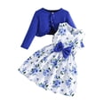 thumbnail image 2 of UACY 2PCS Little Toddler Girls Dress with Cardigan Floral Dresses Ruffle Shrug Sweaters Spring Full Clothes, 2 of 3