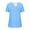 Sky Blue, variant on SROBPTY Womens T-Shirts Solid V Neck Short Sleeve Button Loose Breathable Summer Tops for Casual Wear