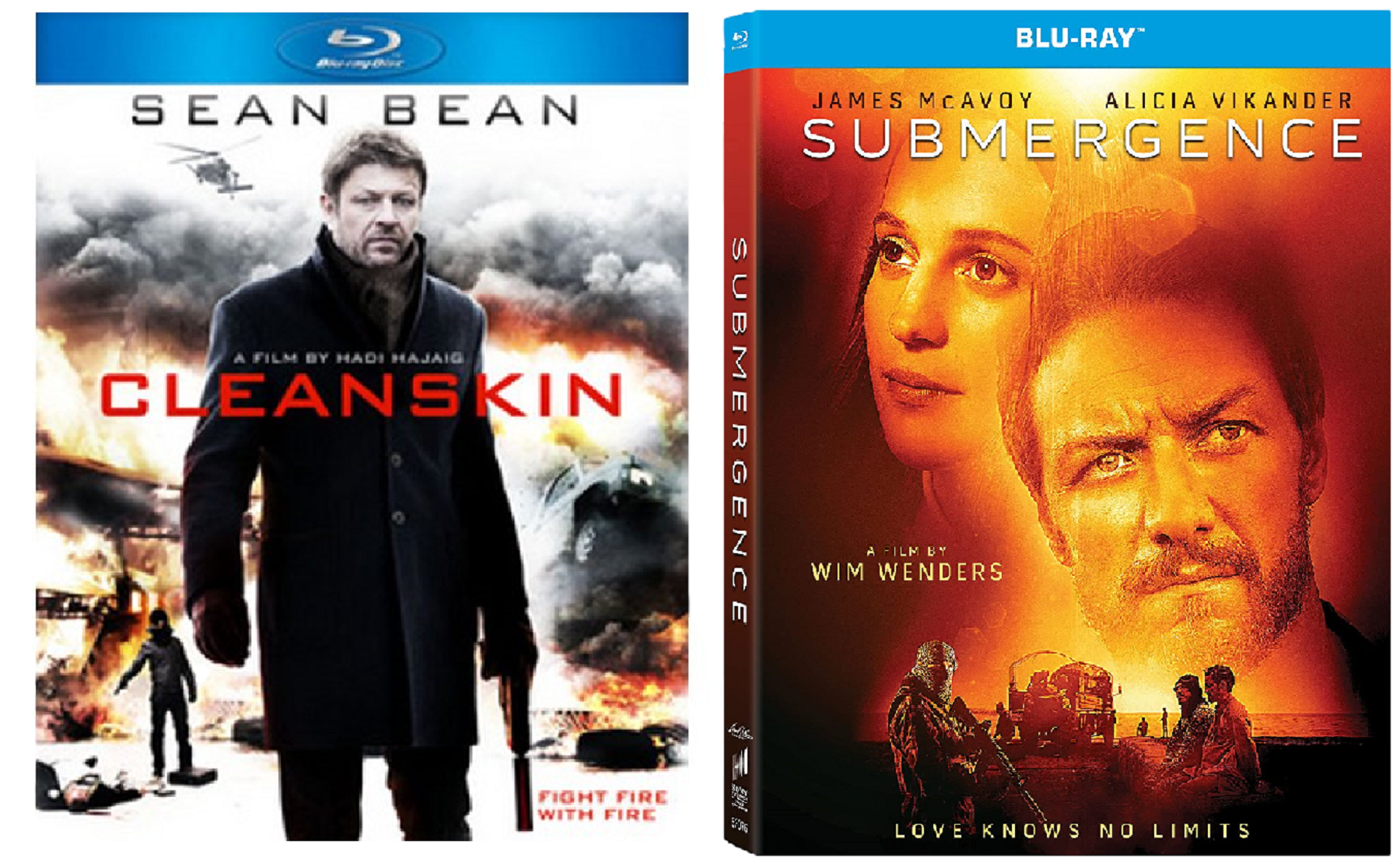 BluRay Action Movies, Bundle of 2 Cleanskin and Submergence