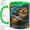 Green, variant on Sea Otter Fish Accent Mug, 11oz Ceramic Coffee Cup for Ocean Lovers