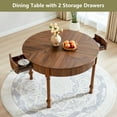 thumbnail image 7 of YOCWO Roman Column Round Dining Table with Drawer Storage, Circle Kitchen Table for 4-6, Large Wood Dinner Table, Wooden Fluted Pedestal Dinning Table for Dining Room, Mid Century Modern Style, 7 of 7
