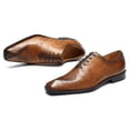 thumbnail image 6 of Santimon Yellow Brown Dress Shoes for Men Lace up Formal Modern Oxford Shoes Stylish Pointed Toe Derby Shoes for Wedding Party US 7.5, 6 of 8