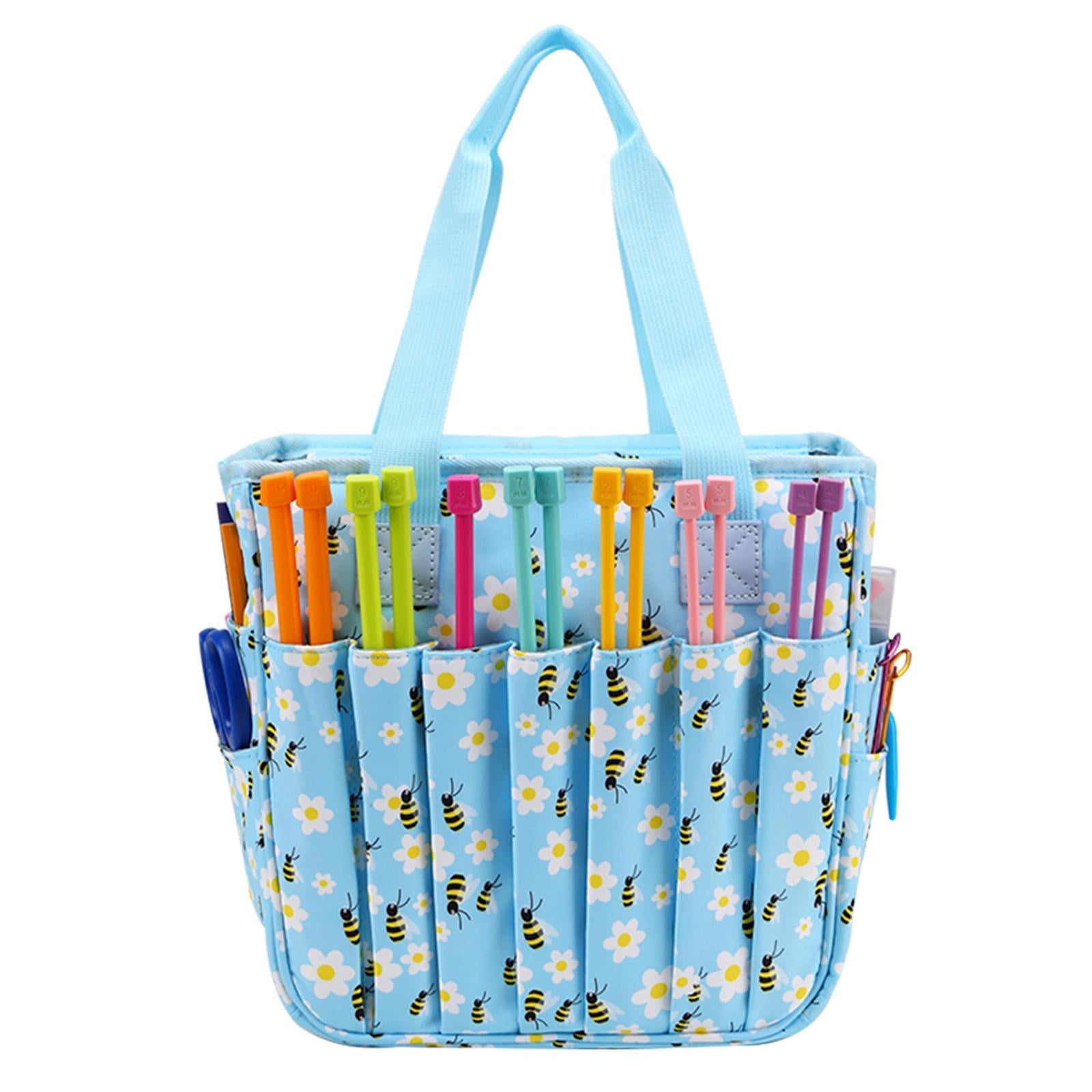 FVDPWYE Knitting Tote Bag Organizer Bag Only Crochet Supplies Portable for Knitting 600D