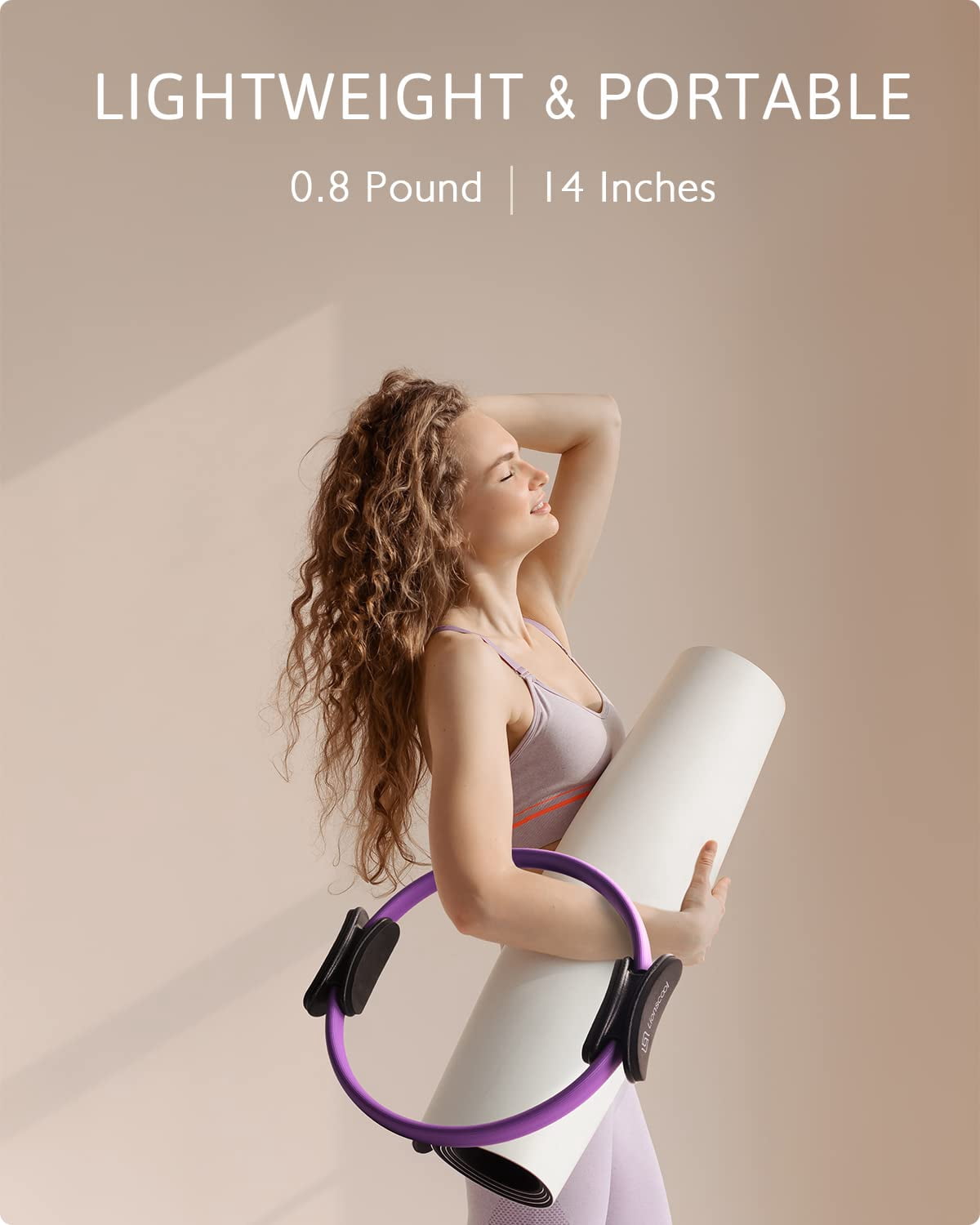 Pilates Ring Set - 14" Anti-deformation Magic Circle With Padded Handles  Mini Ball Resistance Bands Guide & Bag