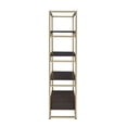 thumbnail image 5 of Wood and Metal Bookshelf with Shelves and Drawer, Brown and Gold, 5 of 5
