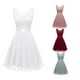 thumbnail image 2 of Sonducket Vestido de mujer Color sólido Encaje Empalme Fiesta Citas Retro Swing Vestidos Mezcla de algodón Moda Ropa casual M Blanco Vestidos L Rot, 2 of 6