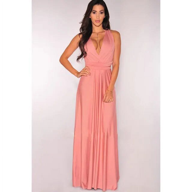 Sexy Women Multiway Wrap Convertible Boho Maxi Club Red Bandage Long Dress Party Bridesmaid Infinity Robe Longue Femme