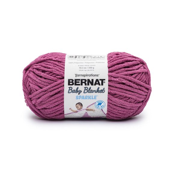 Bernat® Baby Blanket Sparkle™ Yarn, Polyester #6 Super Bulky, 10.5oz/300g, 220 Yards