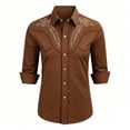 thumbnail image 3 of sususu Boys Western Shirts Long Sleeve Pearl Snap Button Down Cowboy Shirt Toddler Kids Retro Country Tops Outfit (Brown,4-5 Years), 3 of 5