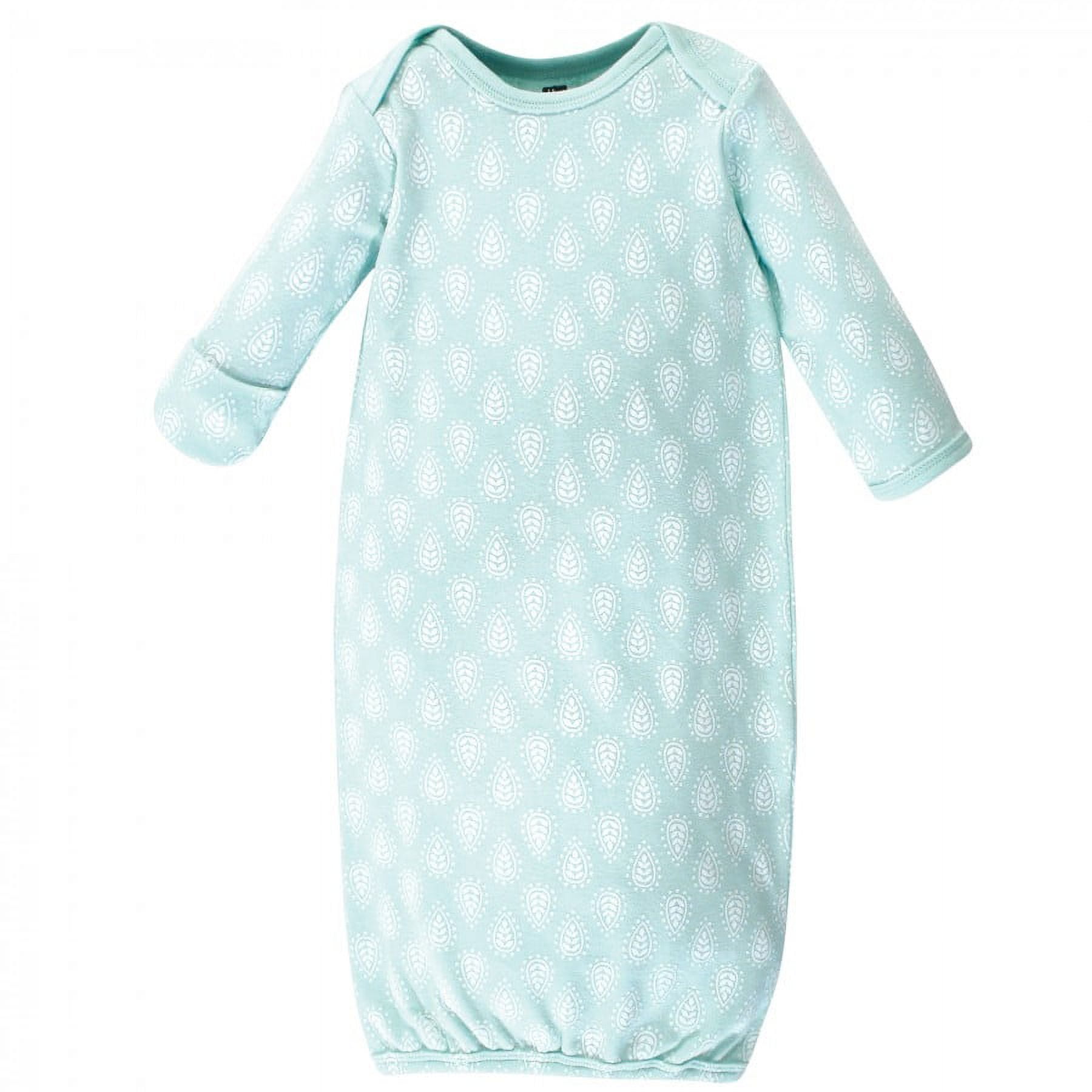 Hudson Baby Infant Cotton Long-Sleeve Gowns 4pk, Gray Elephant, 0-6 Months
