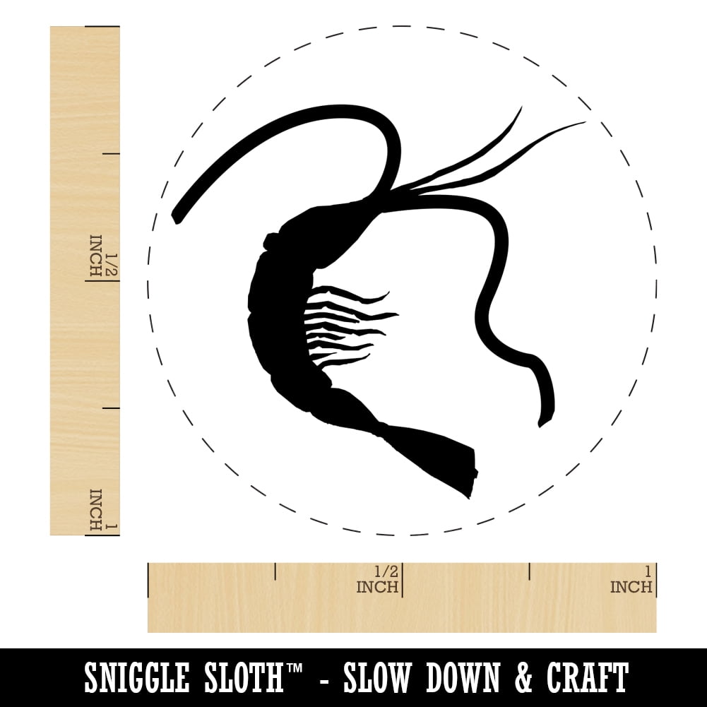Shrimp Solid Self-Inking Rubber Stamp Ink Stamper - Purple Ink - Medium 1 Inch