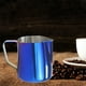 thumbnail image 5 of Jarra para espuma de acero inoxidable, suministros de cocina, taza de flores, jarra humeante para café, hotel, restaurante, cafetería, tienda de 350ml azul Soledad Jarra espumosa, 5 of 8