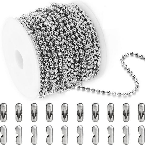 JNANEEI 33ft Rustproof Pull Chain Stainless Steel Bead Chain Military