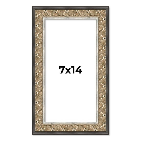 7x14 Frame Silver Real Wood Picture Frame Width 1.75 Inches | Interior Frame Depth 0.5 Inches |