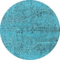 thumbnail image 1 of Ahgly Company Indoor Round Oriental Light Blue Industrial Area Rugs, 4' Round, 1 of 4