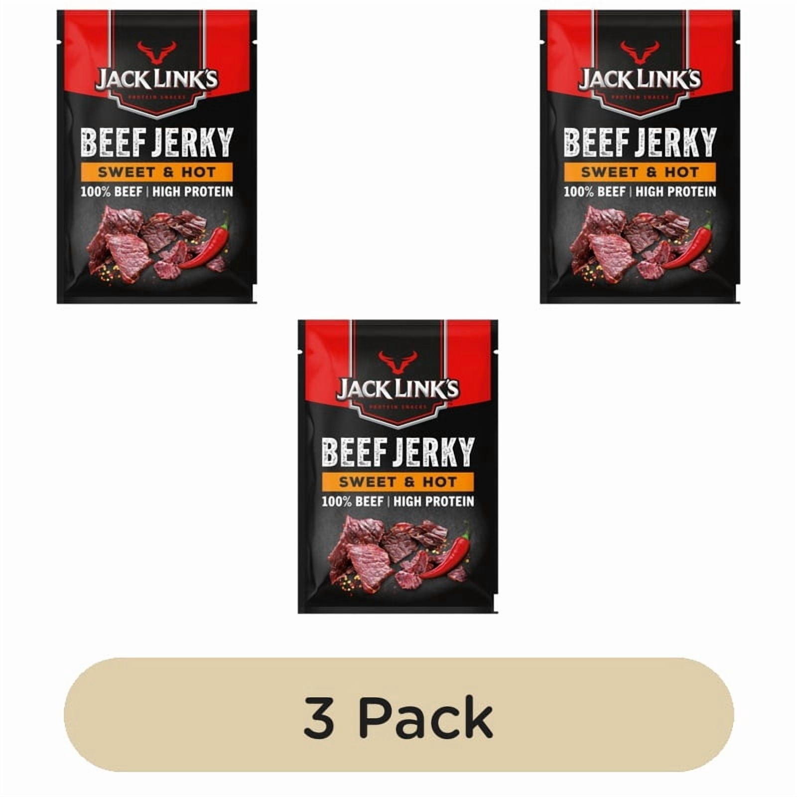 Jack Links Sweet & Hot Beef Jerky 60g, British Import (Pack of 3)