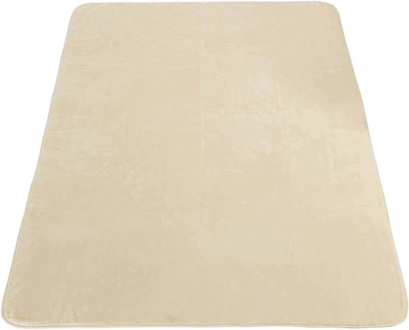 Chezmoi Collection Heavy Thick Korean Style Faux Mink Blanket Single Ply 9 Lbs, 750GSM Silky Soft Plush Raschel Mink Blanket, 92" x 106" US King Size, Solid Beige