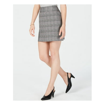 MAISON JULES Womens Black Plaid Mini Wear To Work Skirt Size: XXL