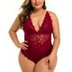 thumbnail image 5 of Gibobby Conjunto de lencería 14XL Plus Body con cuello en V Ropa de dormir Encaje Nueva lencería Sexy Talla sin espalda Mujeres Íntimos(Vino, XXL), 5 of 5