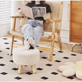 thumbnail image 3 of Pouf Ottoman, 100% Cotton Knitted Boho Footstool, Round Footrest with Non-Skid Wood Legs, Home Décor Handmade Pouffe, Leisure Floor Step Stool for Living Room (Beige), 3 of 6