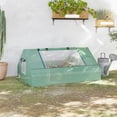 thumbnail image 2 of Outsunny 71" x 55" x 32" Mini Greenhouse, Outdoor Garden Planting Shed with Steel Frame and PE Cover, 4 Ventilated Windows for Flowers and Vegetables, Dark Green Hothouse, 2 of 7
