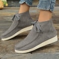 thumbnail image 2 of WEAIXIMIUNG Bottines pour Femmes avec Talon en Daim Bottes Courtes Rétro Automne et Hiver Couleur Unie, 2 of 9