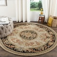 thumbnail image 2 of SAFAVIEH Savonnerie Carthach Bordered Wool Area Rug, Ivory/Gold, 6' x 6' Round, 2 of 10