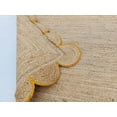 thumbnail image 4 of Yellow Scalloped Natural Jute Area Rug, Natural Red Boho Scallop Colored Trim, 4 of 4